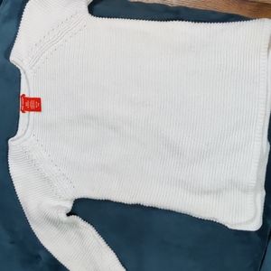 White Knit Girls Sweater Size 7-8 M